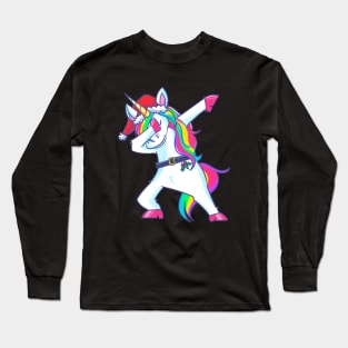 Dabbing Unicorn Christmas Long Sleeve T-Shirt